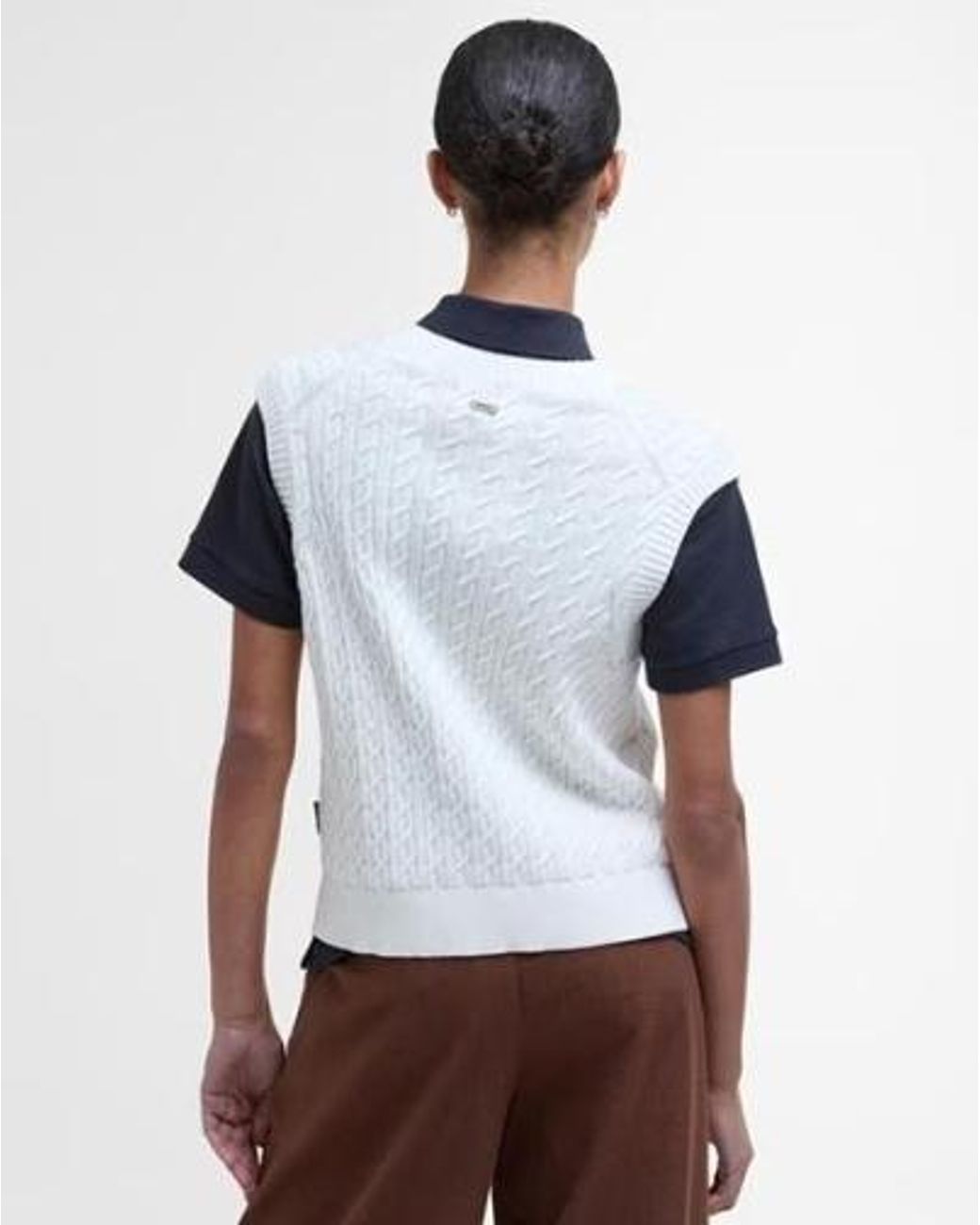 Barbour White Hartland Sweater Vest