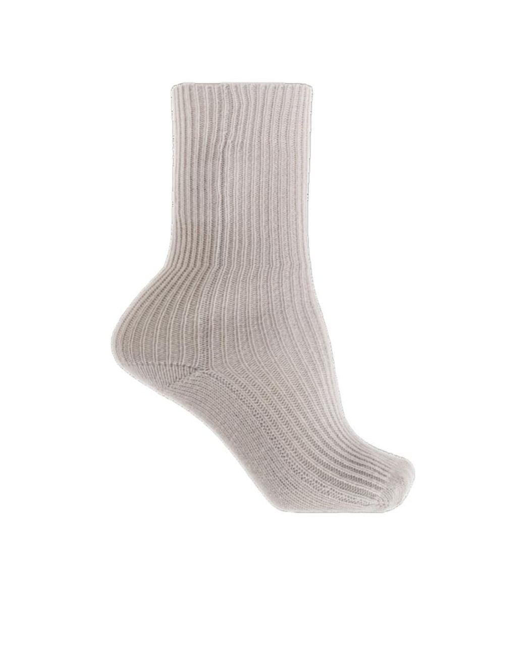 Lisa Yang Gray Zera Ribbed Knitted Socks