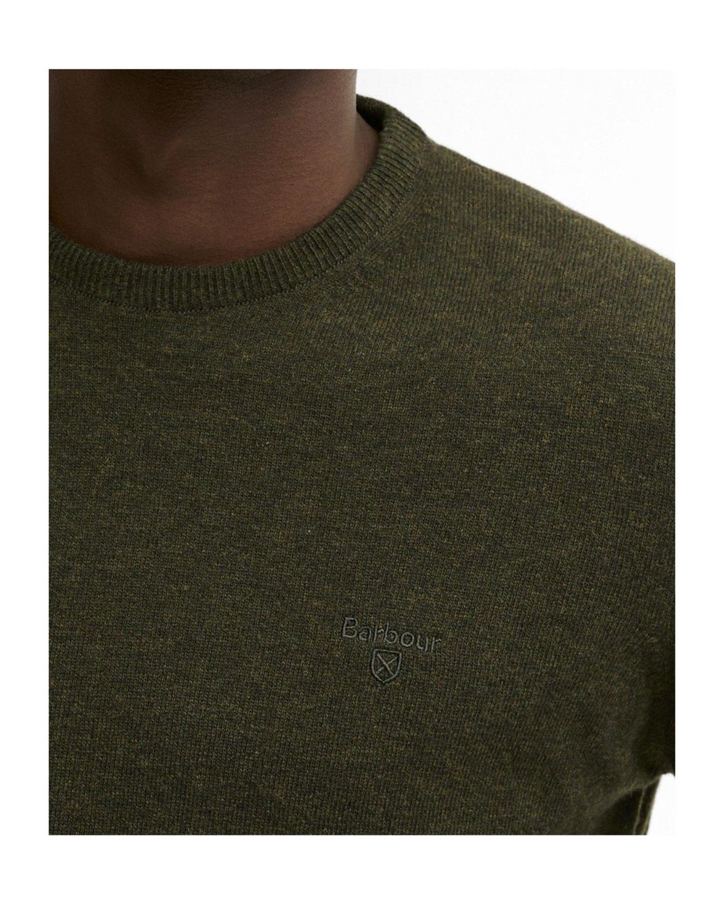 Barbour Green Crew Neck Knit Sweater for men