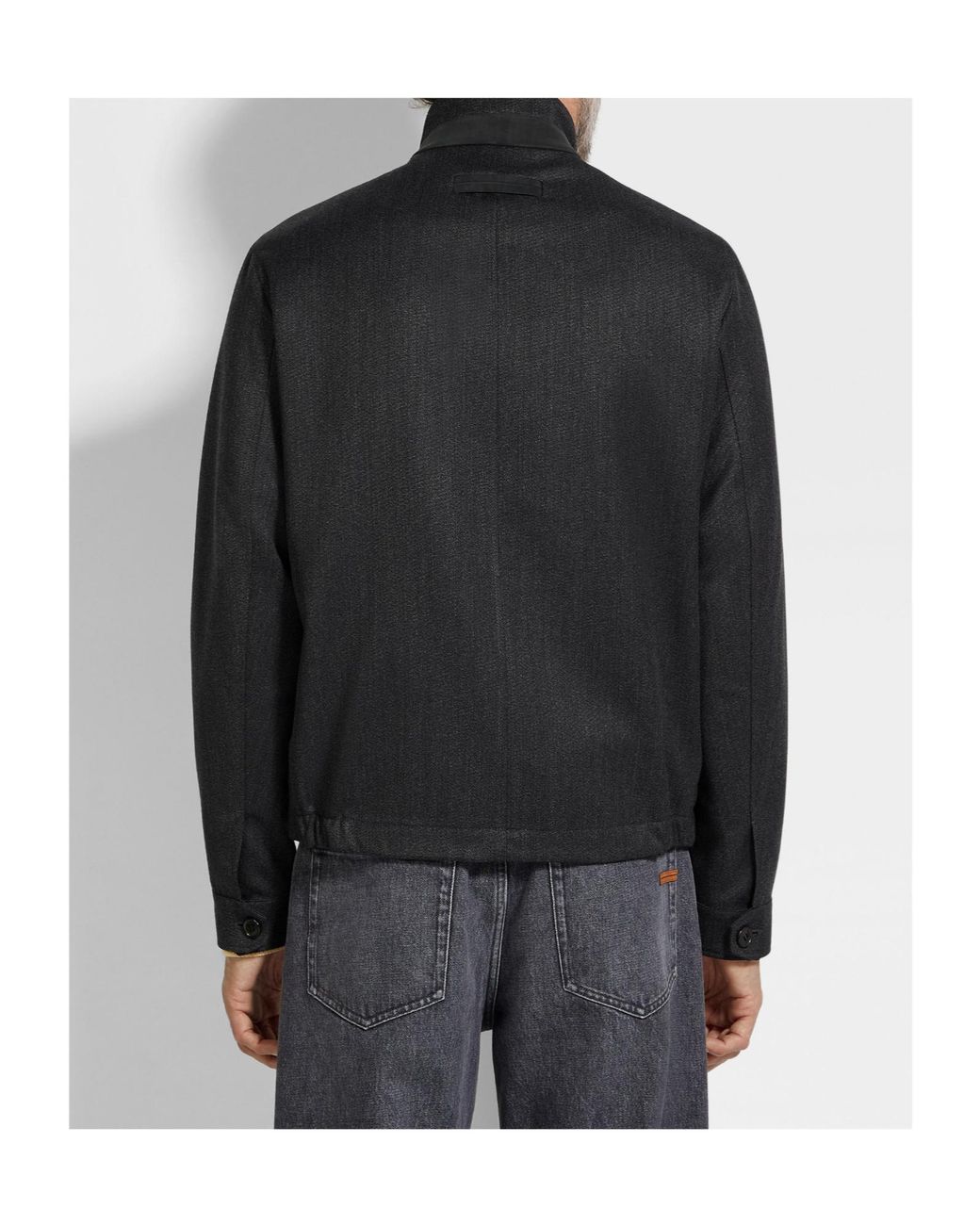 Zegna Black High-Neck Wool Jacket for men