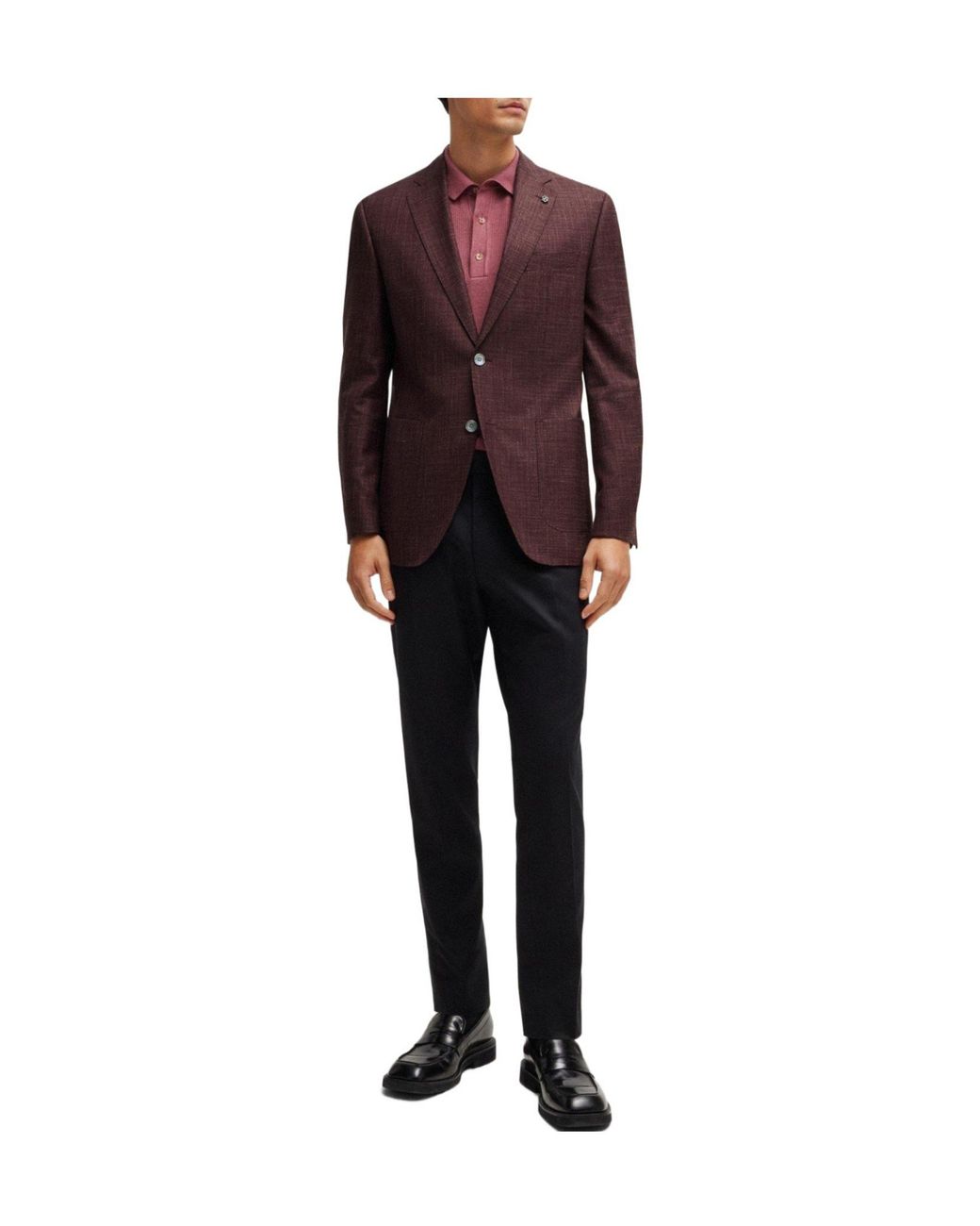 Boss Brown Single-Breasted Blazer for men