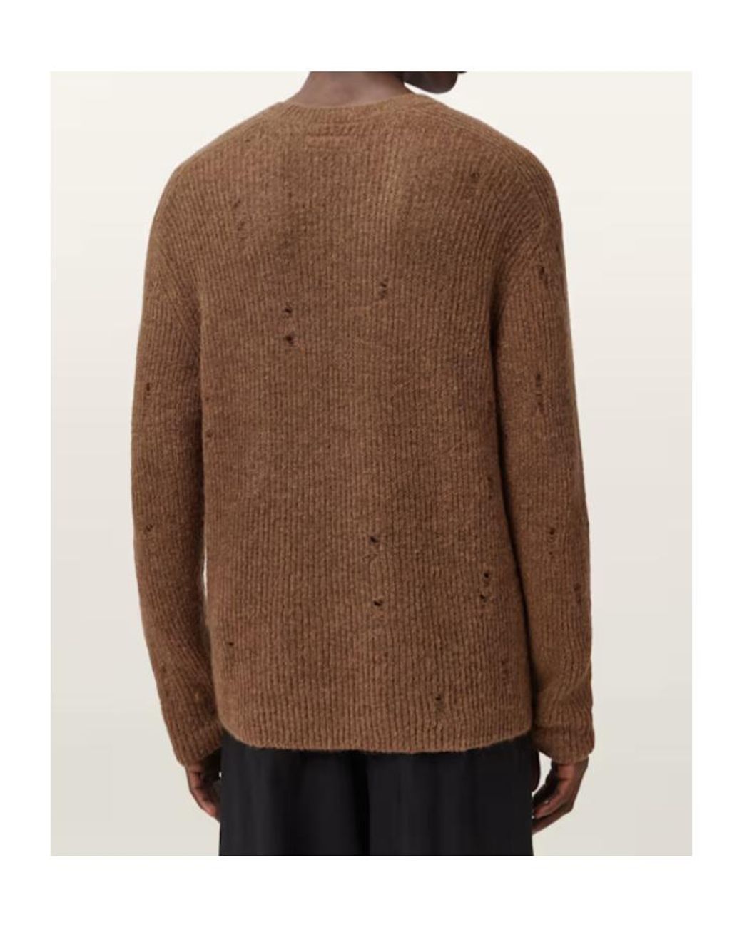 AllSaints Brown Edgin Mohair Blend Jumper for men