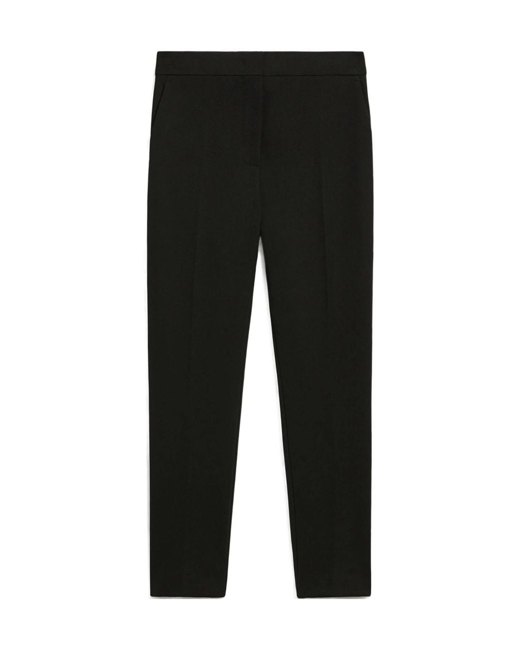 Max Mara Black Pressed Crease Cropped Trousers