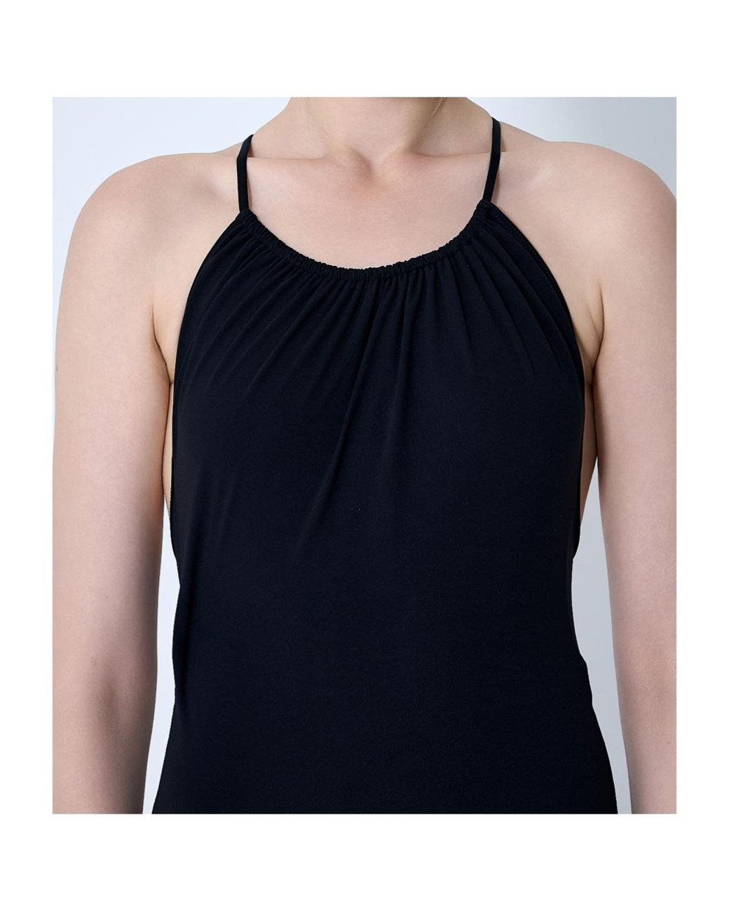 Totême  Blue Totême Drawstring-Neck One-Piece Swimsuit