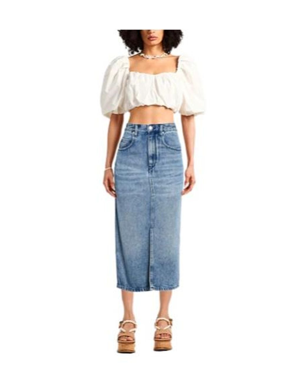 Isabel Marant Blue Denim Pencil Skirt