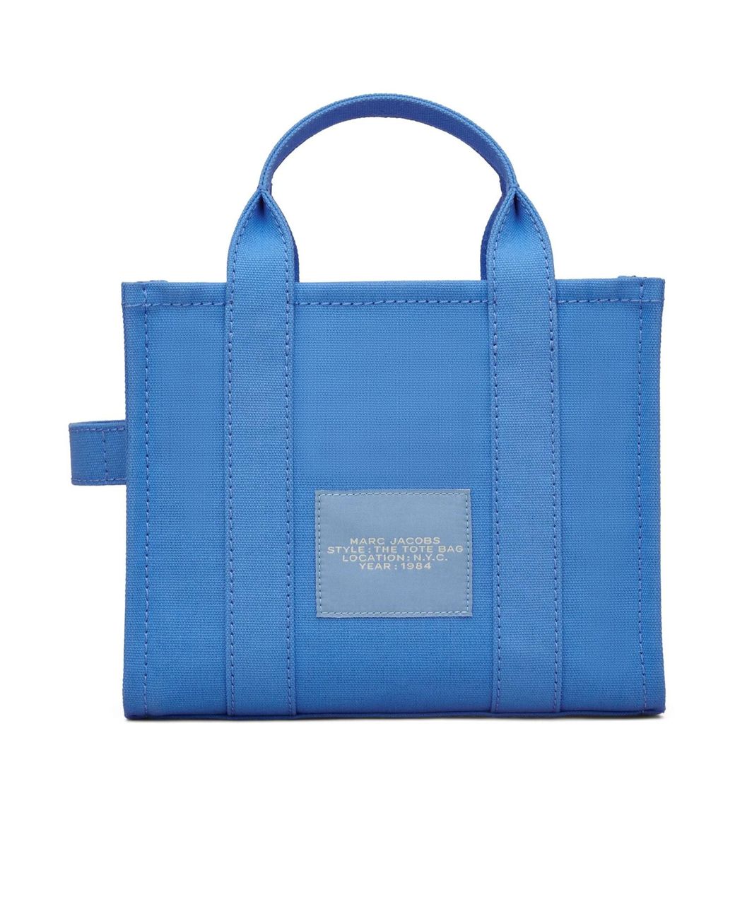Marc Jacobs Blue Logo Printed Zip-Up Small Tote Bag
