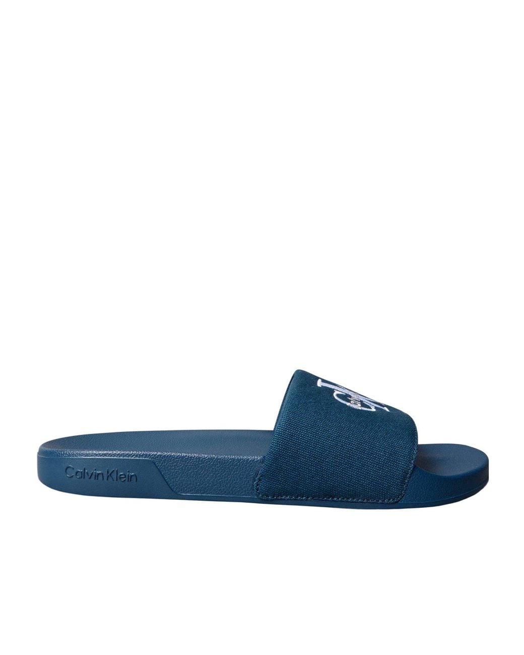 Calvin Klein Blue Solid Color Pool Sliders for men
