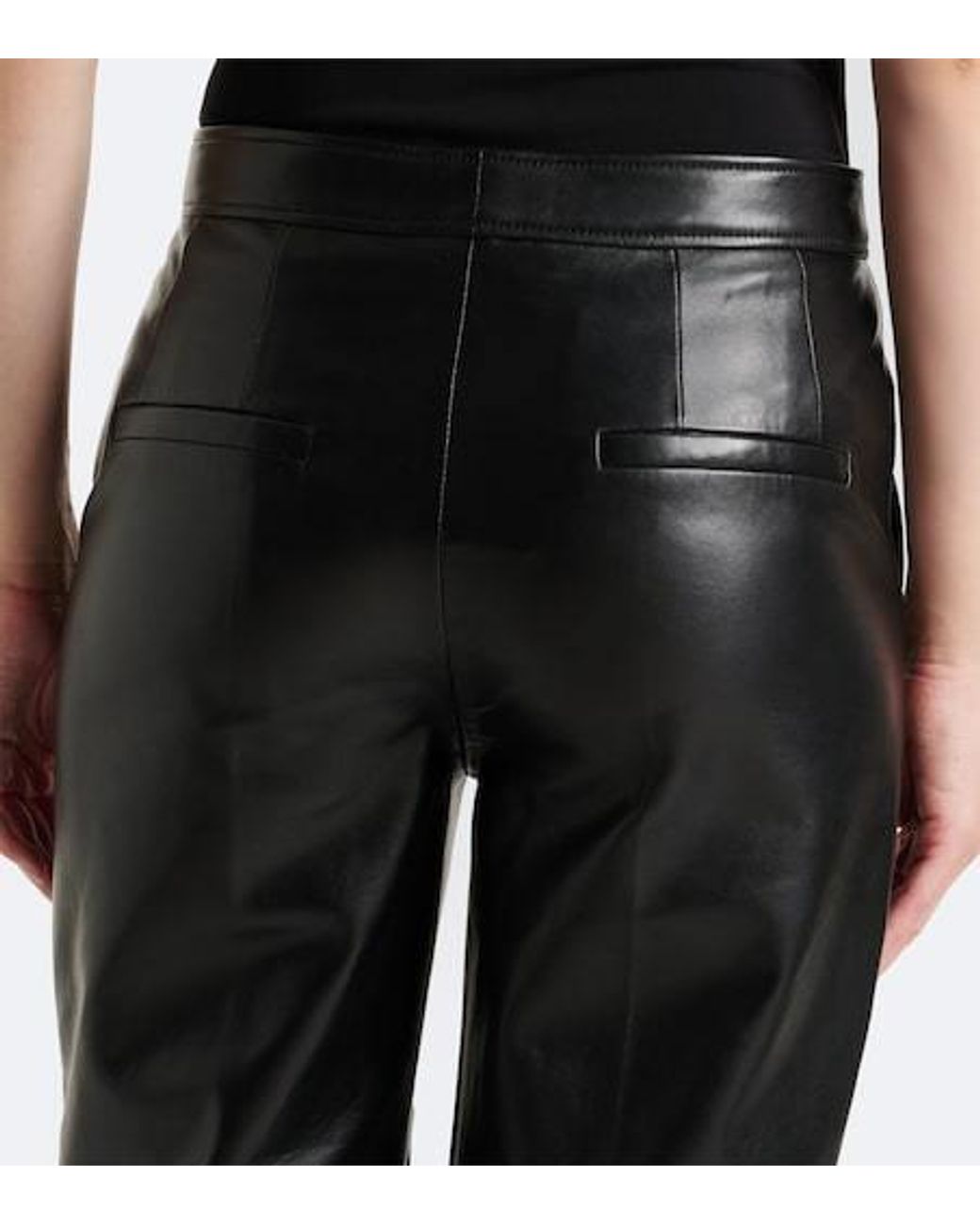 Dorothee Schumacher Black Leather Flared Pants