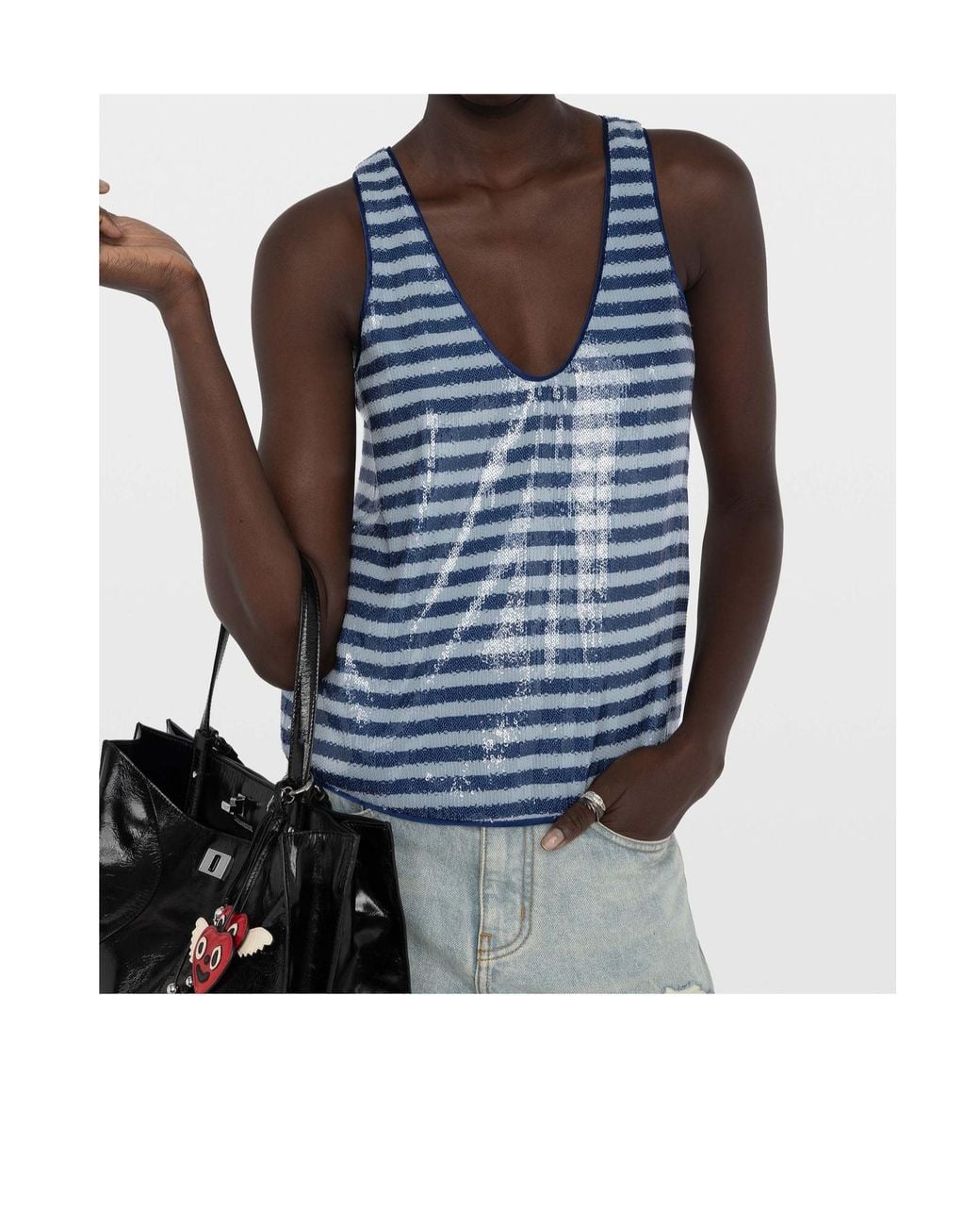 Zadig & Voltaire Blue Tarys Sequined Tank Top