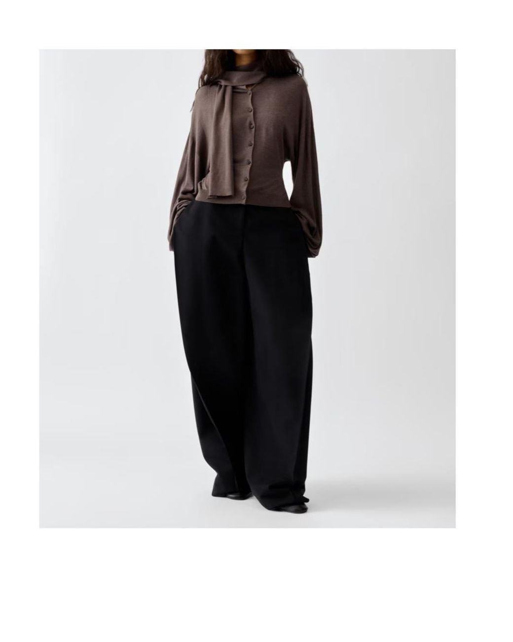 Jacquemus Brown Cardigan With Puffed Sleeves