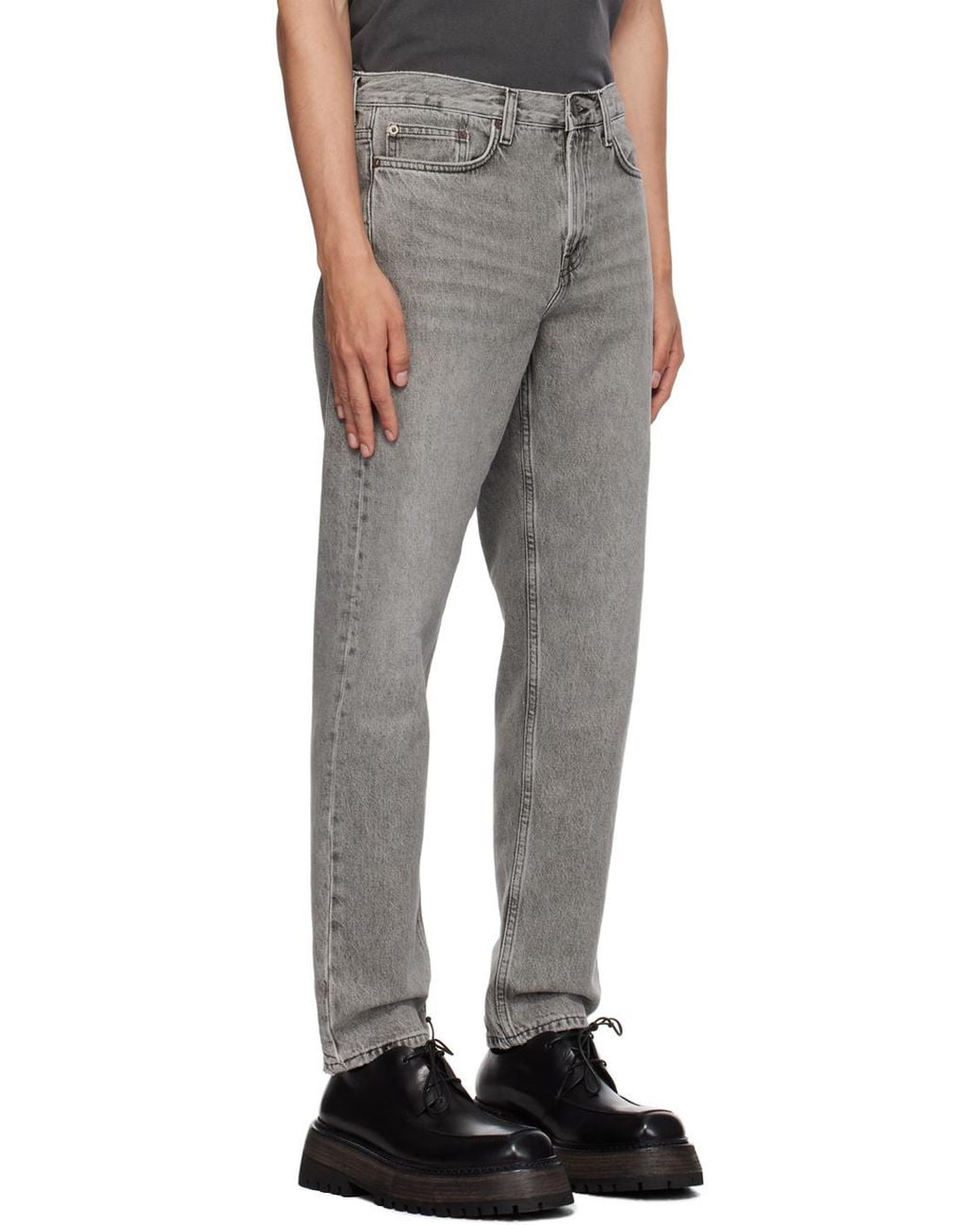 Samsøe & Samsøe Gray Denim Trousers With Belt Loops for men