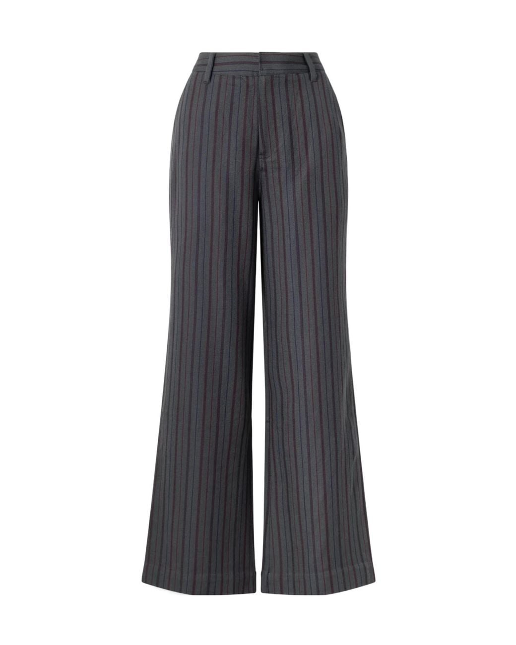 The Elder Statesman Gray Striped Wool And Cashmere-Blend Twill Pants