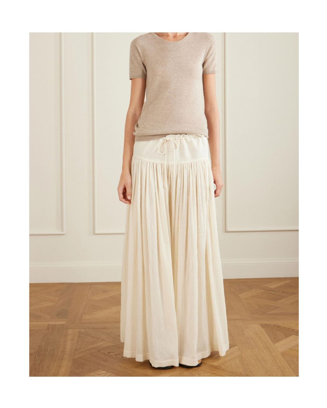 The Row White Berenice Pleated Trousers