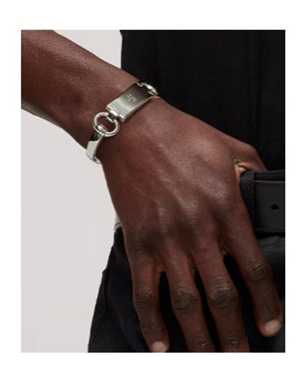 Gucci White Horsebit Motif Bangle Bracelet for men