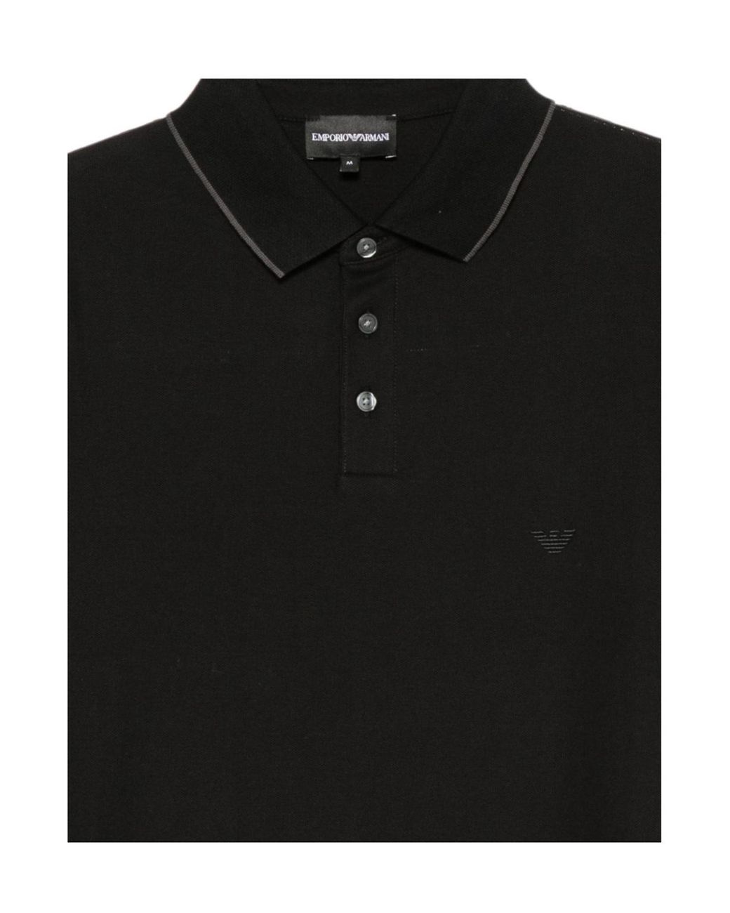 Emporio Armani Black Short-Sleeved Polo Shirt for men