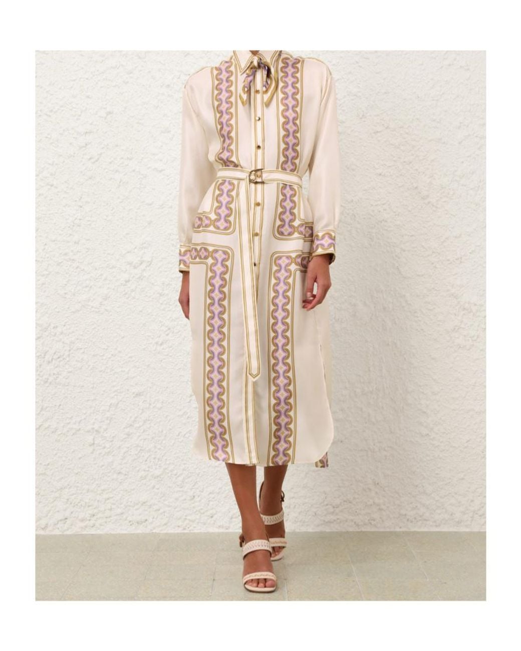 Zimmermann Natural Luna Retro Midi Dress