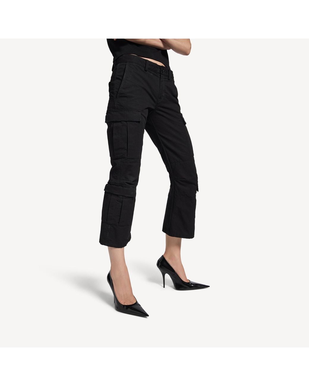 Balenciaga Black Cargo Capri Pants