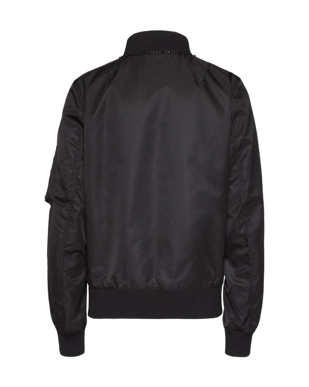 Valentino Black Stud Detailed Zip-Up Bomber Jacket for men