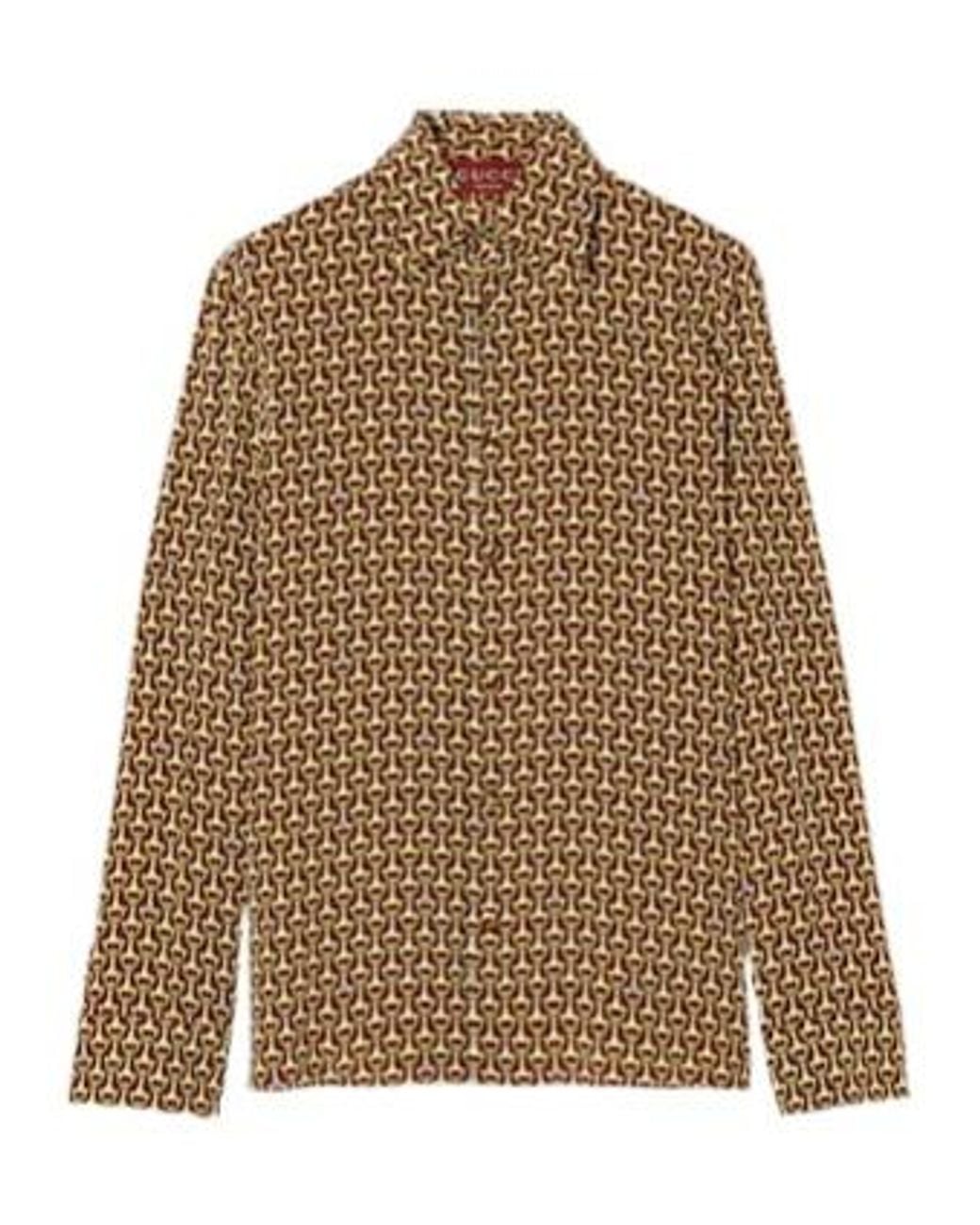 Gucci Brown Crêpe De Chine Shirt for men
