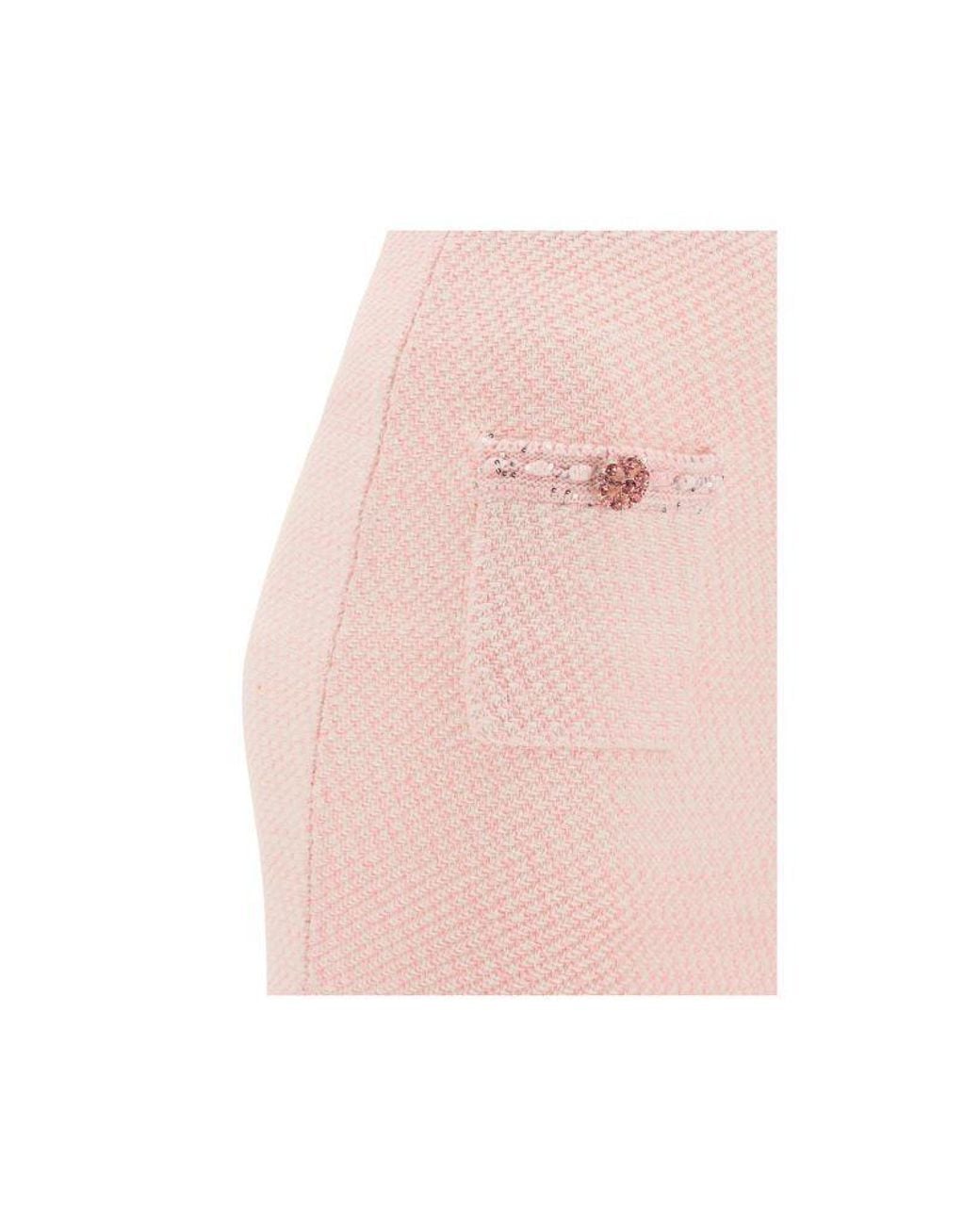 Self-Portrait Pink Braided-Trim Mini Skirt