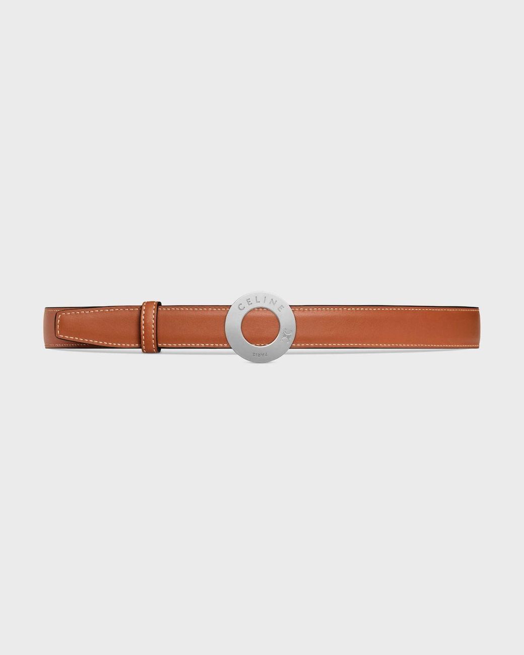 Céline White Disc-Clasp And Reversible Belt