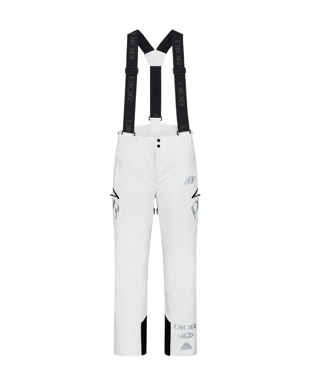 Dior White And Descente Ski Pants With Suspenders for men