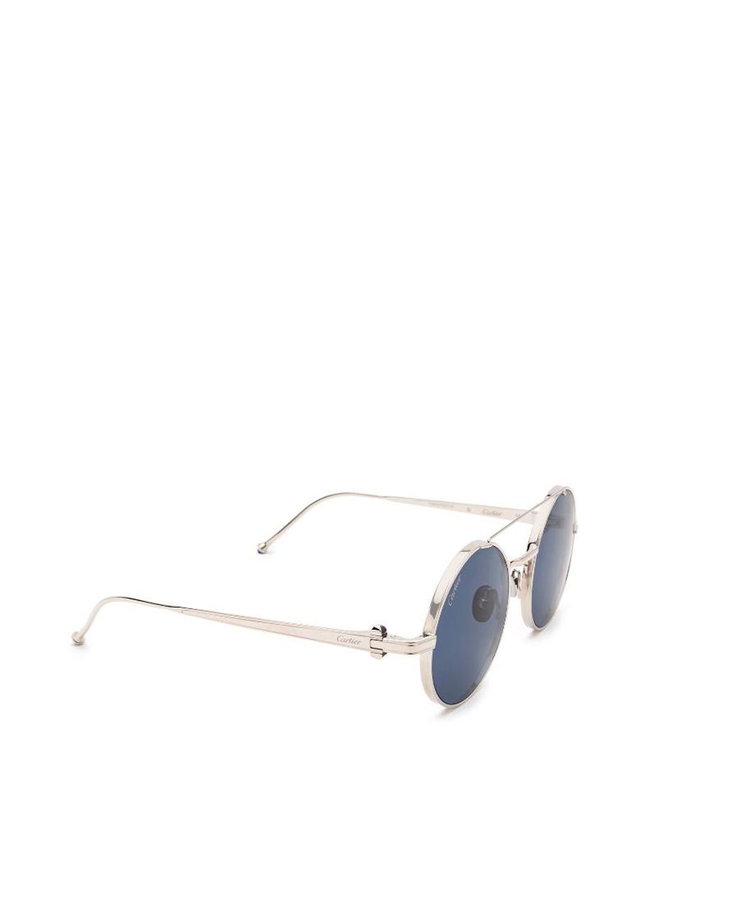 Cartier Blue Round Frame Sunglasses for men