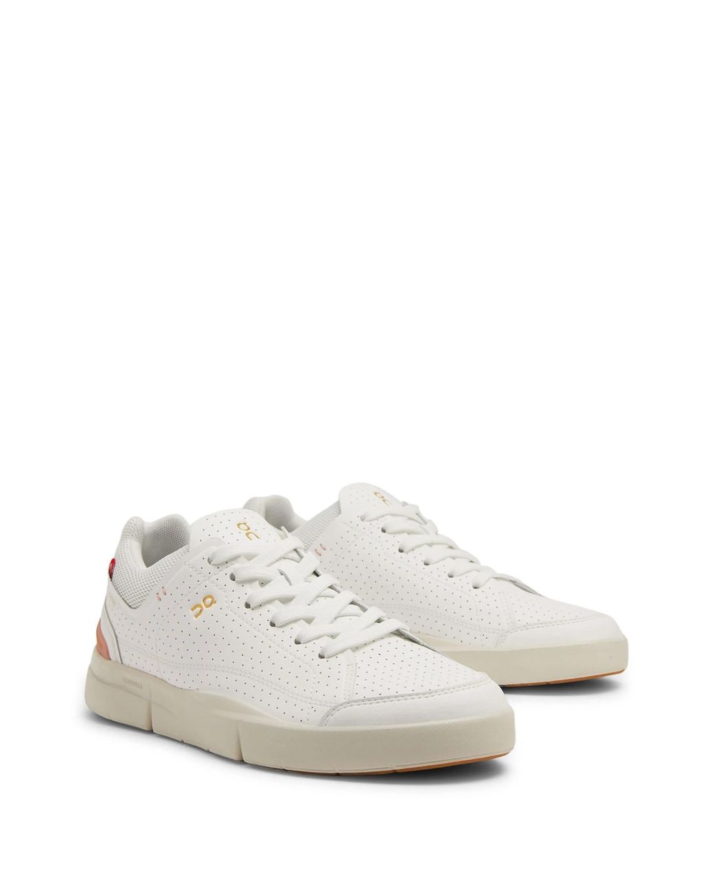 On Shoes White Logo-Print Perforated Low-Top Sneakers