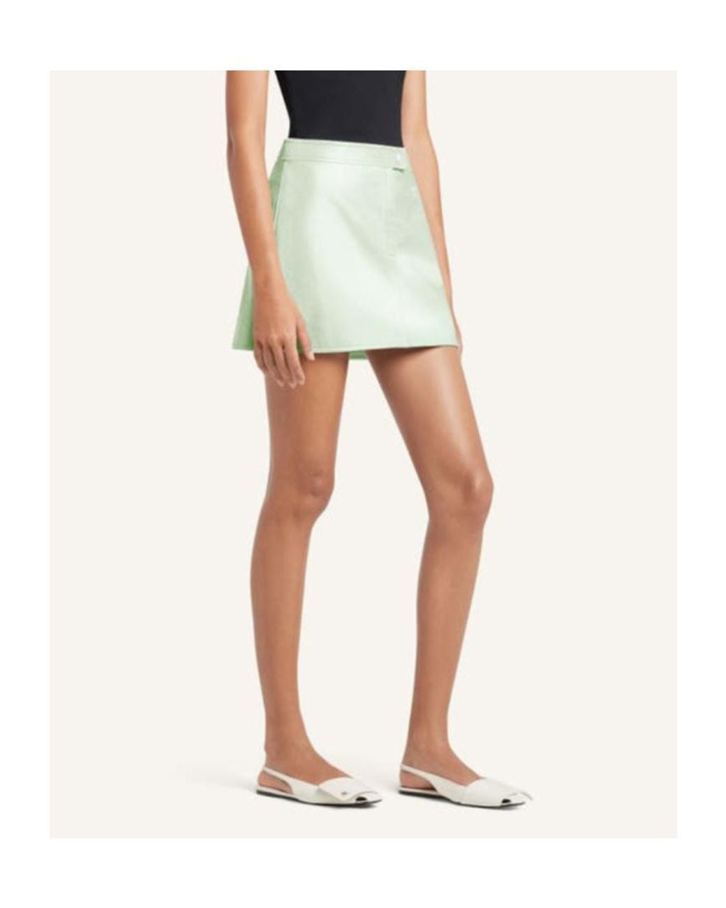 Courreges Green Courrèges Reedition Vinyl Mini Skirt