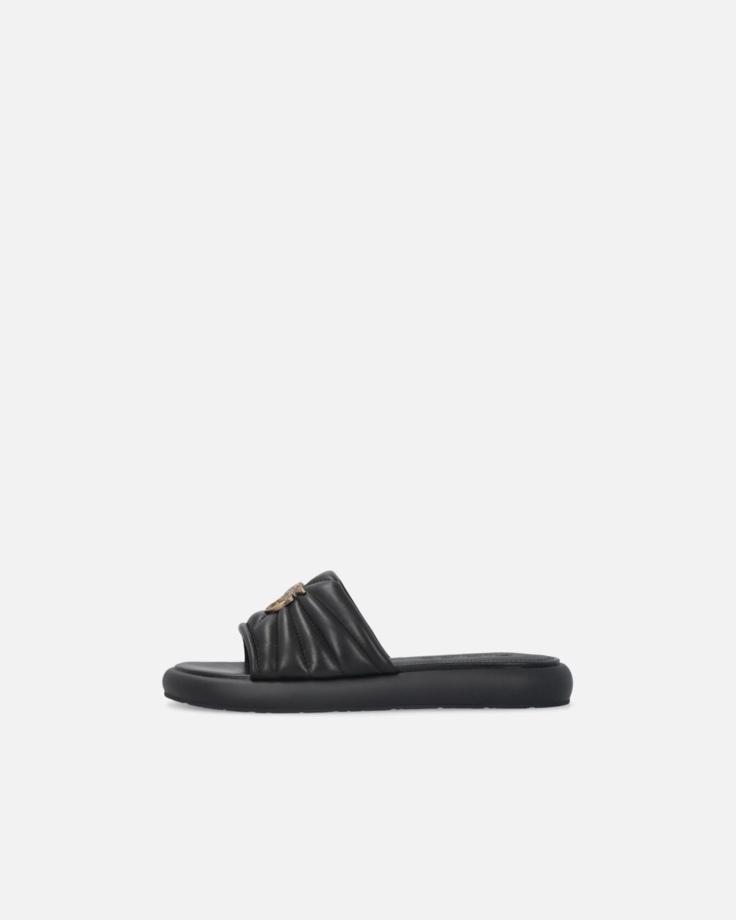 Pinko Black Fiona 03 Logo Appliqué Slippers