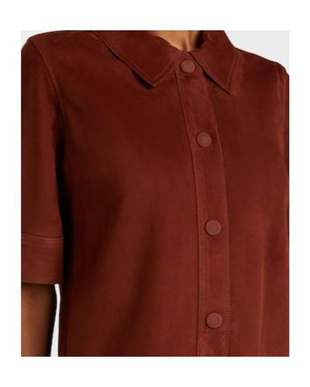 Yves Salomon Brown Suede Polo Dress