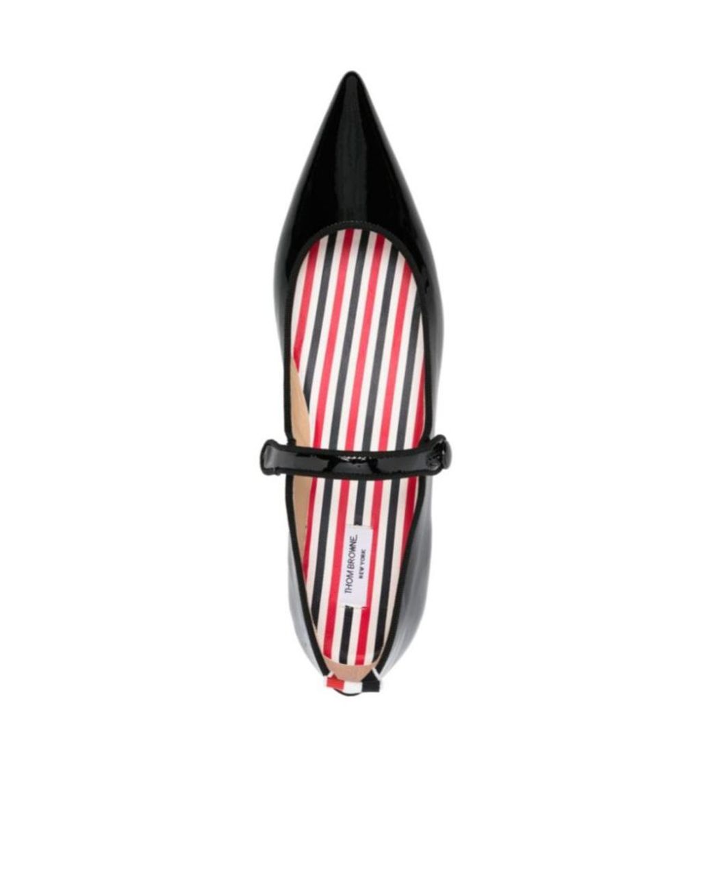 Thom Browne Black John Pointed-Toe 4-Bar Tab Flats