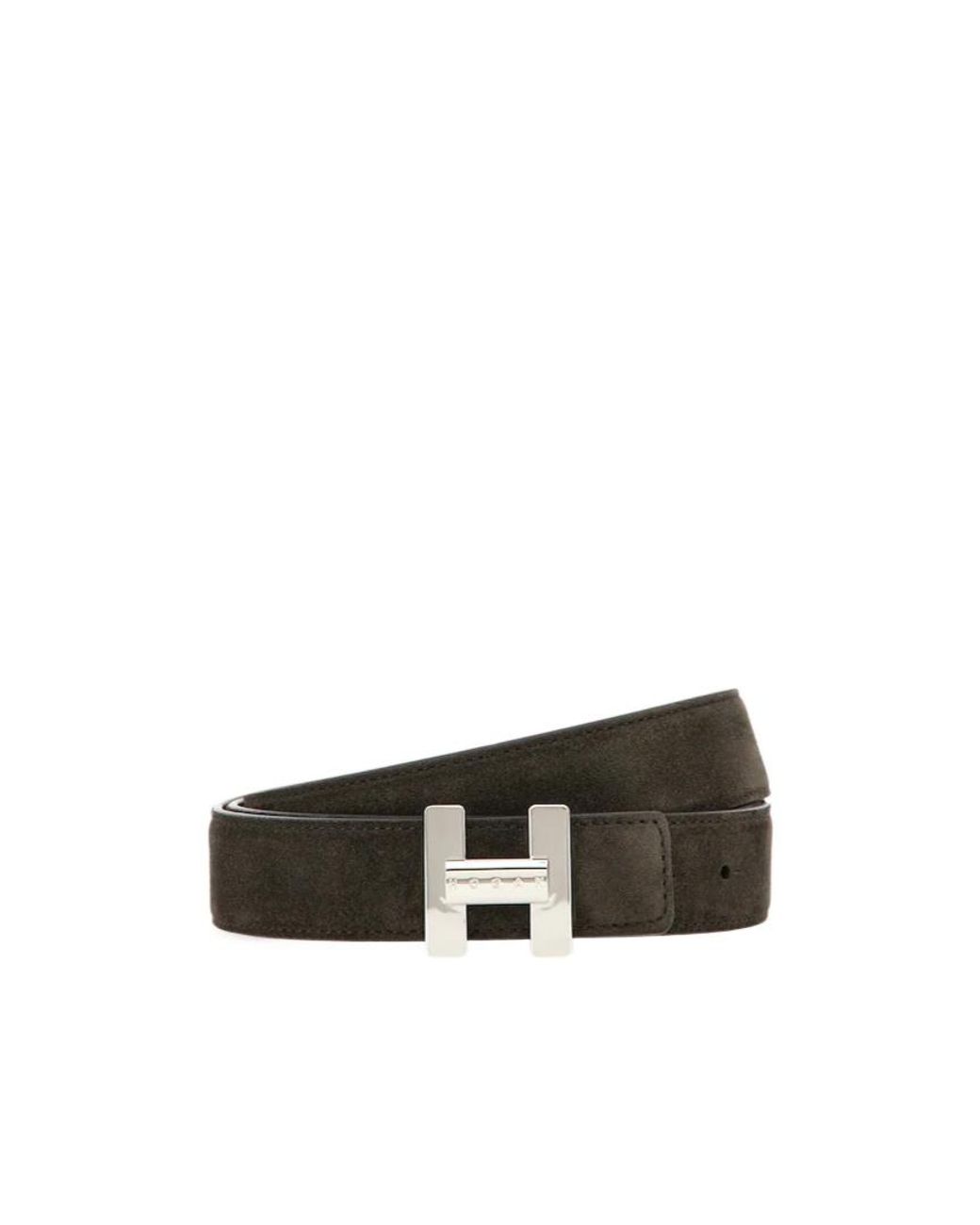 Hogan White Logo Plaque Belt
