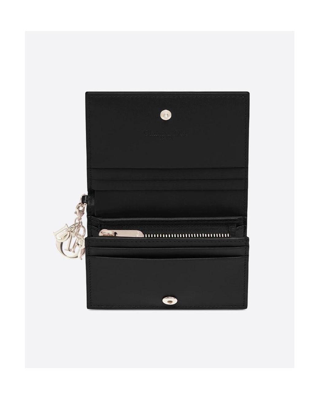 Dior Black Mini Lady Gardenia Wallet