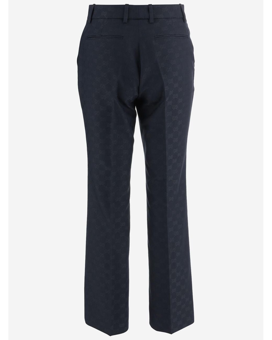 Gucci Blue Jacquard Tailored Trousers