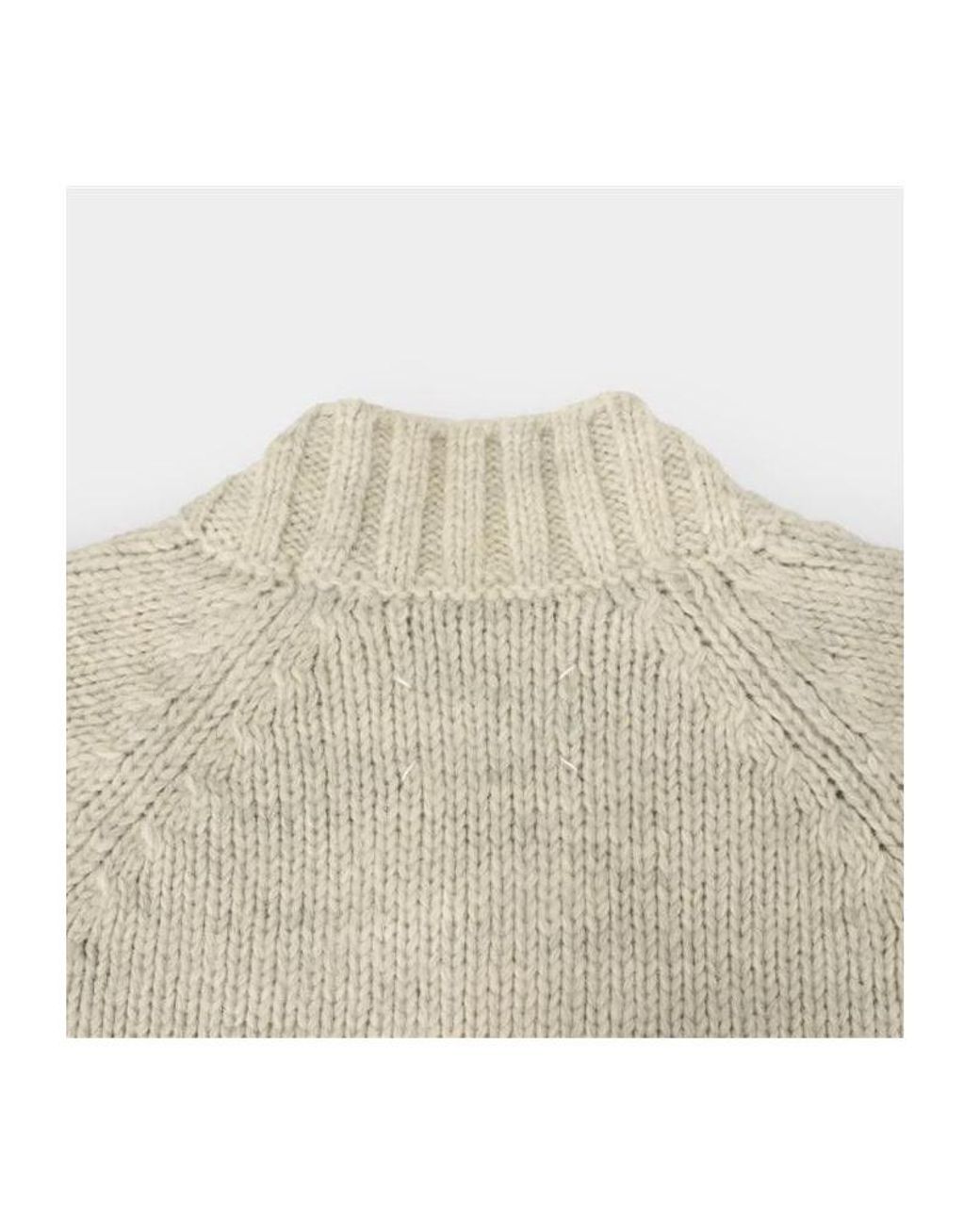 Maison Margiela Natural V-Neck Knitted Cardigan