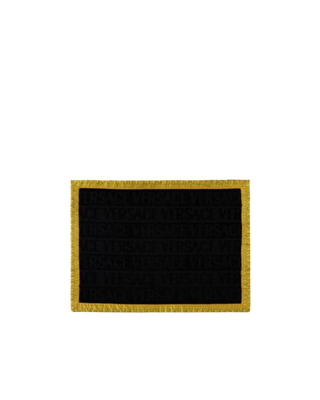 Versace Black Logo-Jacquard Cotton Bathmat (58Cm X 80Cm) for men