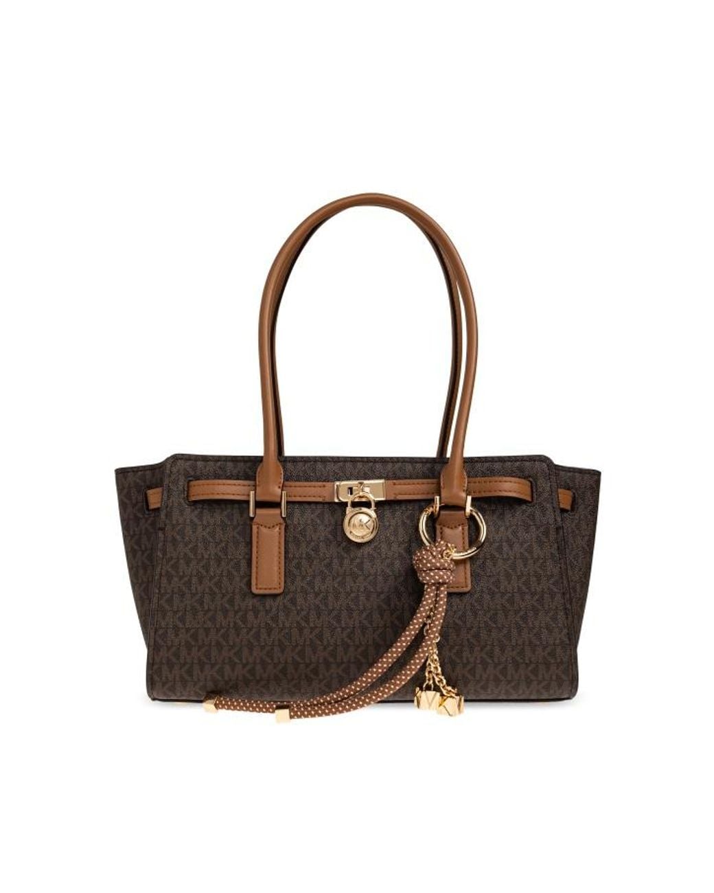 MICHAEL Michael Kors Brown Hamilton Moderne Small Signature Logo Satchel Bag