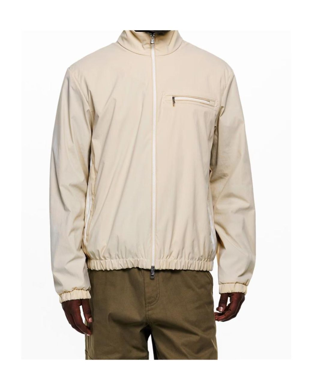 Moncler White Logo-Stamped Casual Jacket for men