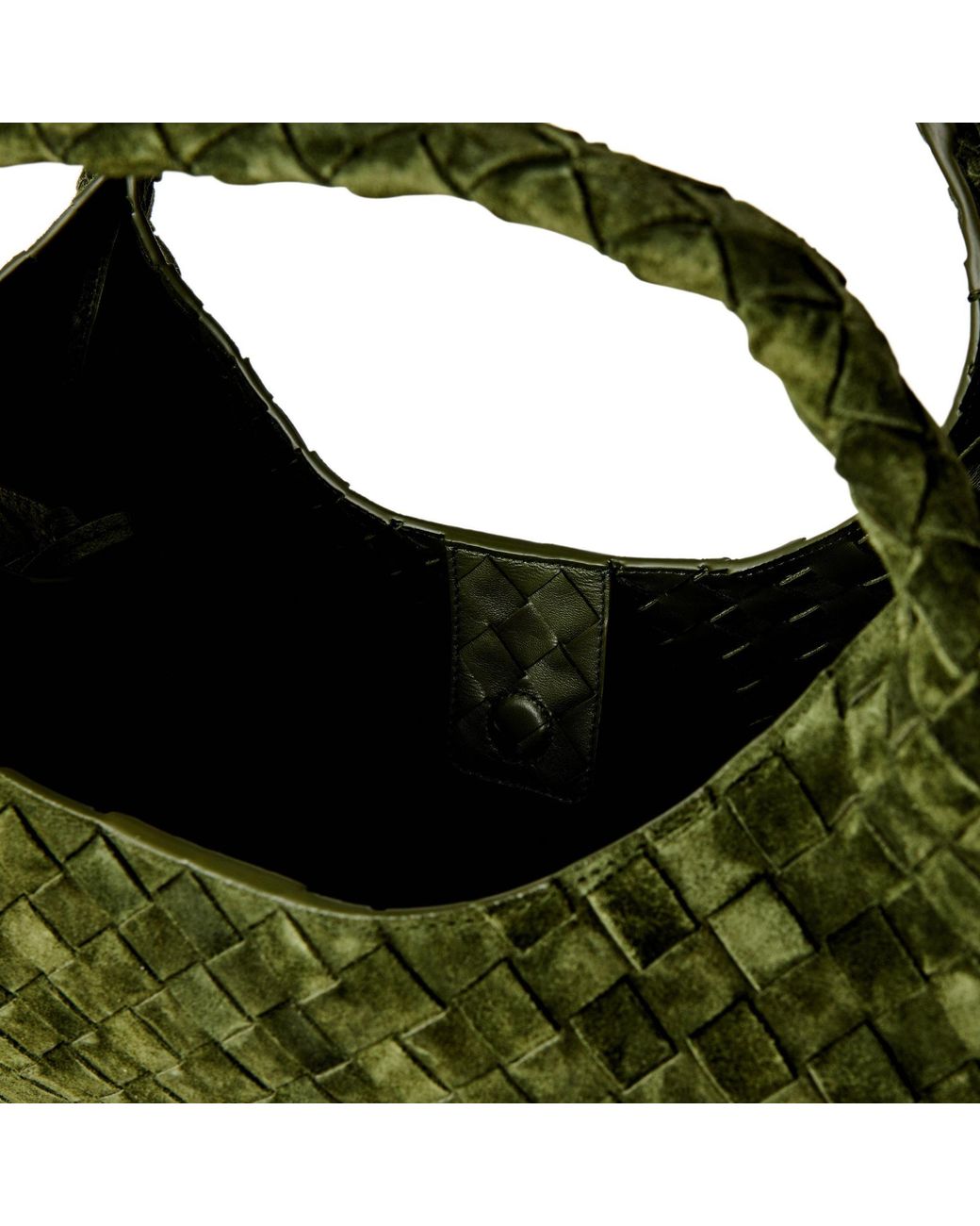 Bottega Veneta Green Military Woven Tote Bag