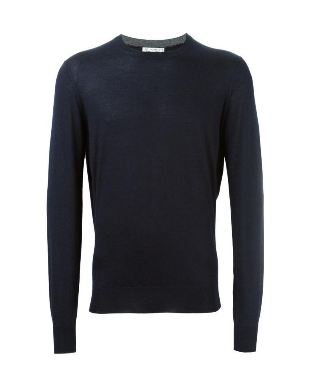 Brunello Cucinelli Blue Crewneck Knitted Jumper for men