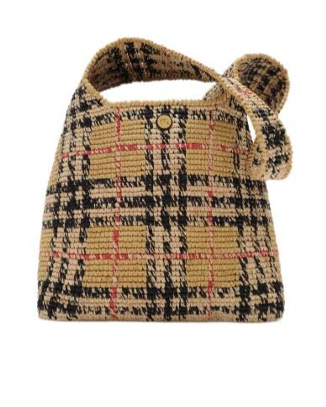 Burberry Brown Margate Checked Shoulder Bag