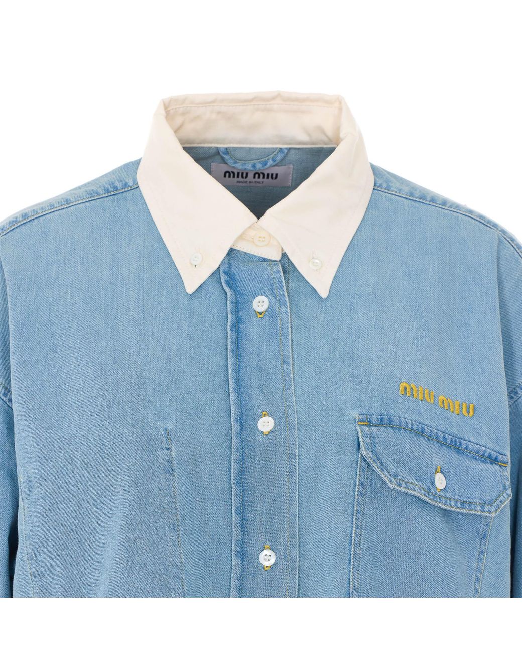 Miu Miu Blue Oversized Denim Shirt