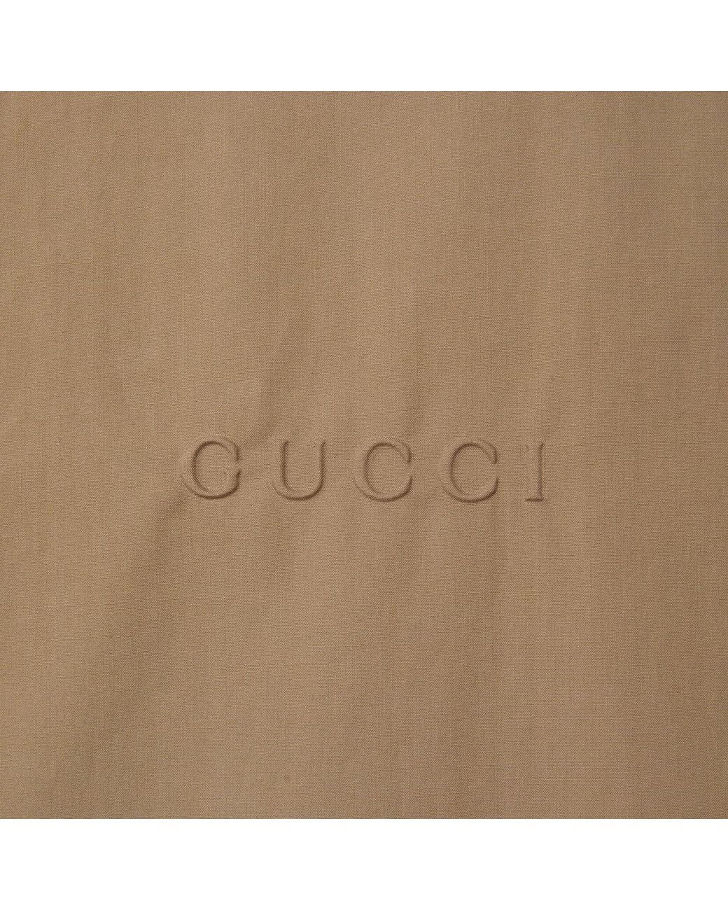 Gucci Natural Embossed Long-Sleeve Poplin Shirt for men