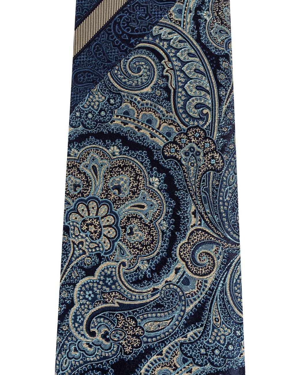 Etro Blue Patchwork Jacquard Tie for men