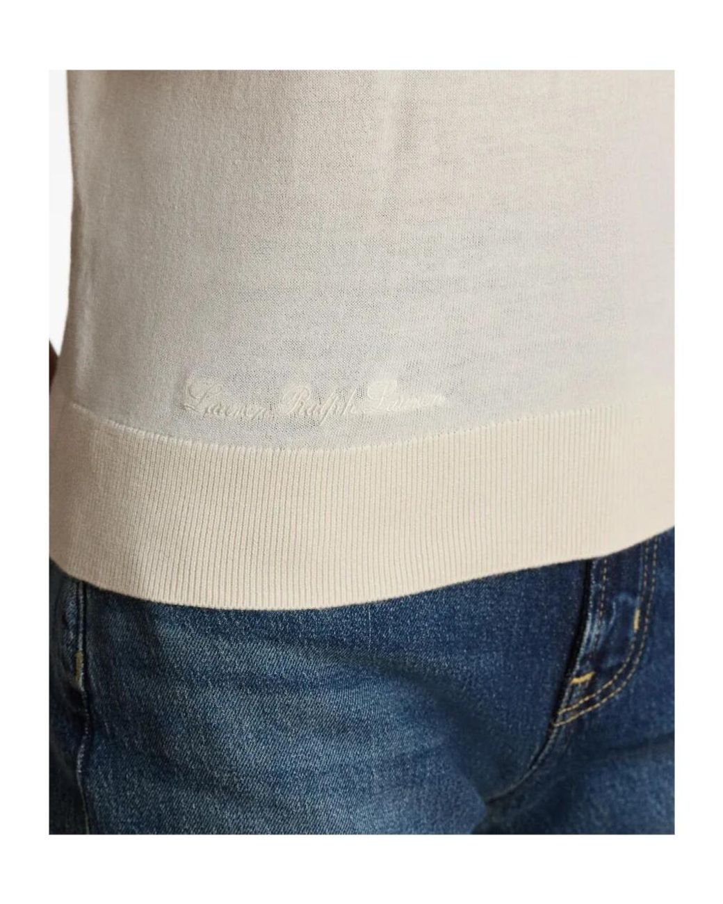 Ralph Lauren Natural Lauren Short-Sleeve Knitted Top