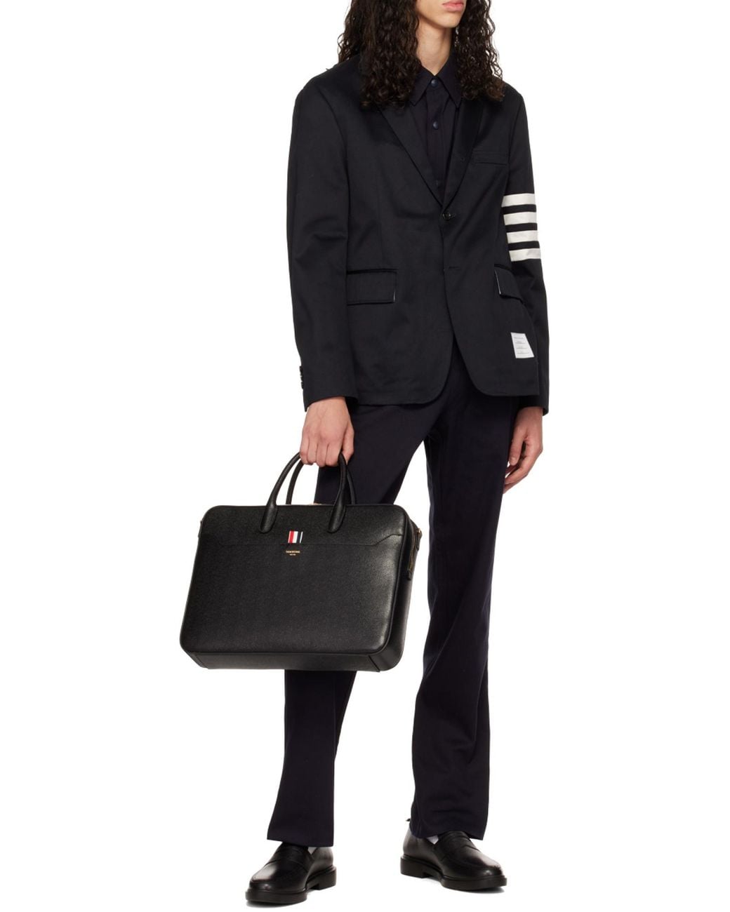 Thom Browne Blue Bar Stripe Single-Breasted Blazer for men