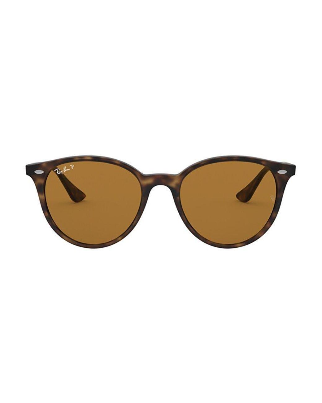Ray-Ban Brown Rb4305 Round Frame Polarised Sunglasses for men