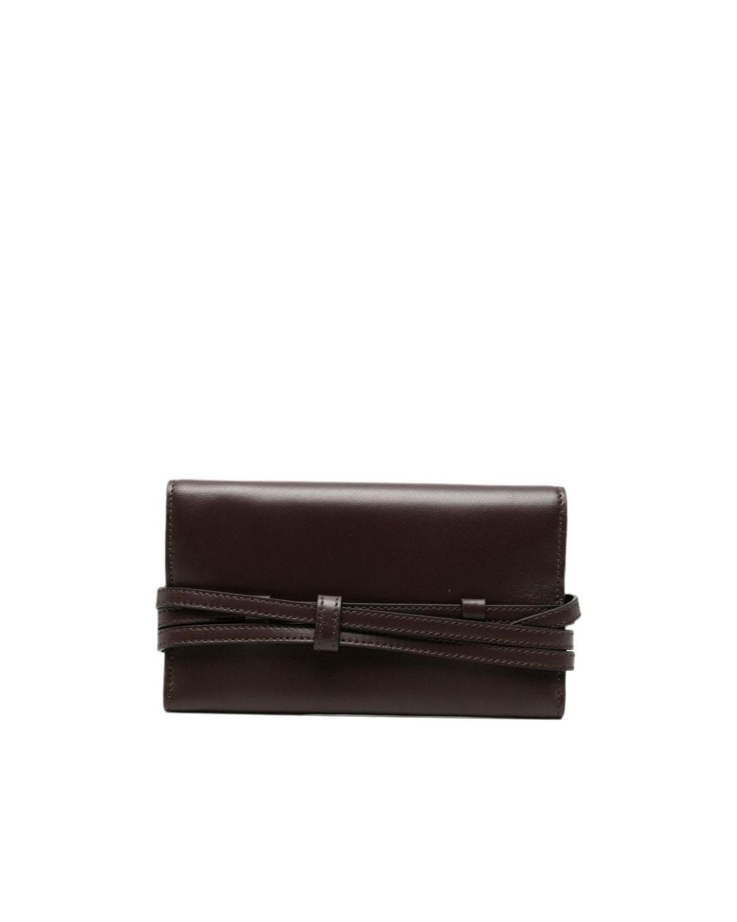 Moschino Brown Buckle-Detail Chain-Strap Wallet
