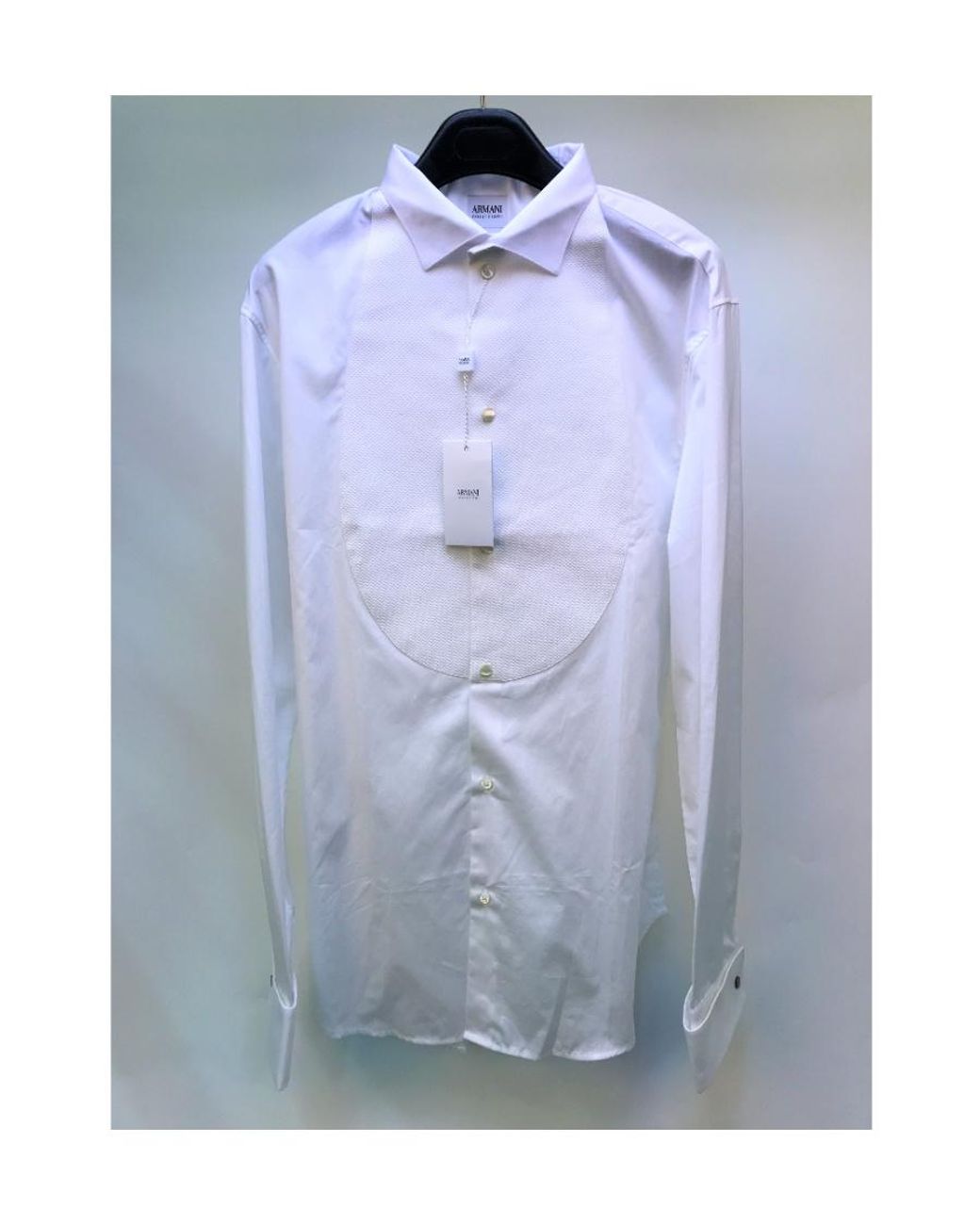 Armani Collezioni White Lapel Shirt for men